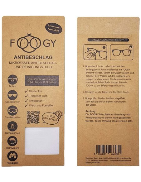 Foogy Gamuza Limpiadora Anti-Vaho 1Ud.** de Foogy