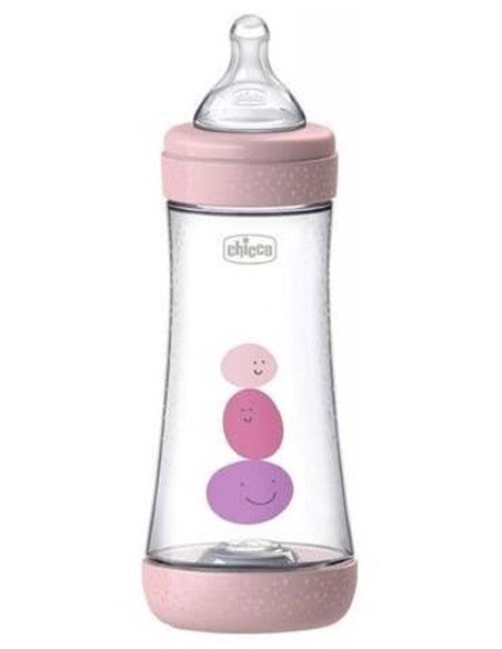 Biberon Perfect5 4 M + 300  Ml Sil Rosa Chicco