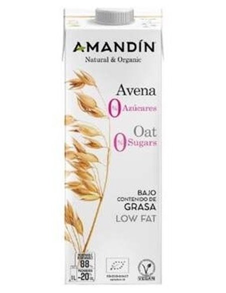Bebida Vegetal De Avena 0% Azucares 1Lt 6Uds. Bio de Amandin