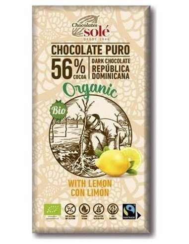 Chocolate Negro 56% Con Limon 100Gr. Eco Sg Vegan de Chocolates Sole
