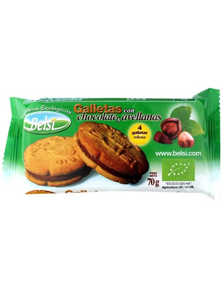 Galletas Con Chocolate Y Avellana 4Uds 70Gr. Bio de Belsi