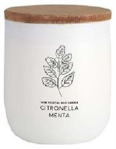 Vela Vaso Blanco Citvasm Citronela-Menta 7X9Cm 1Ud de Cerabella