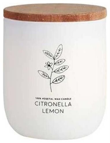 Vela Vaso Blanco Citvasl Citronela-Limon 7X9Cm 1Ud de Cerabella