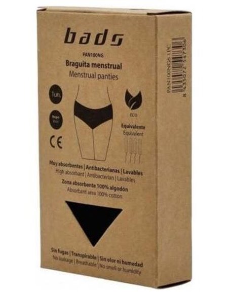 Braguita Menstrual Negra Sin Costura Talla S. de Bads
