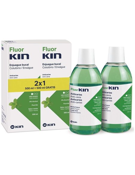 Fluor Kin Pack 2X1 Enjuage Anticaries 500Ml. de Kin