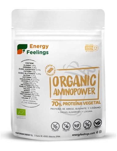 Organic Aminopower 73% Chocolate 200G Eco Vegan Sg de Energy Feelings