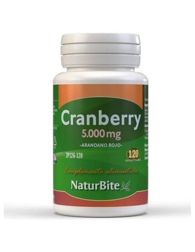 Cranberry 5000mg (Arándano Rojo), 120 comp. de NaturBite