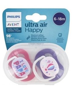 Chupete Ultra Air 6-18Meses Niña 2Ud Scf080/04 de Avent