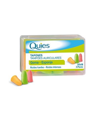Tapones Espuma Colores Surtidos 6Ud. Quies de Quies