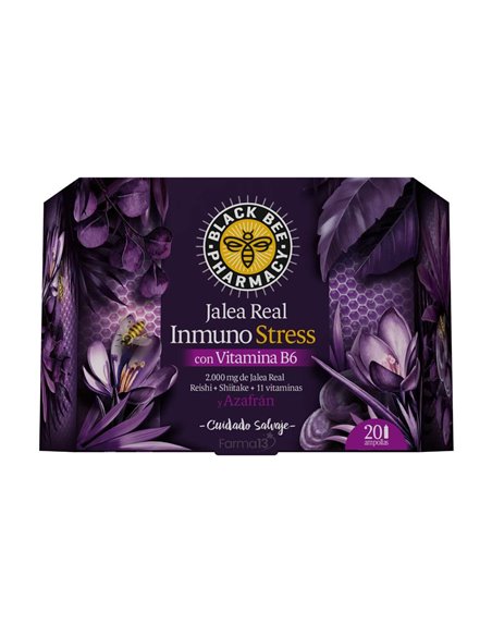 Black Bee Inmuno Stress Estuche 20 Vial Negro-Lila de Black Bee