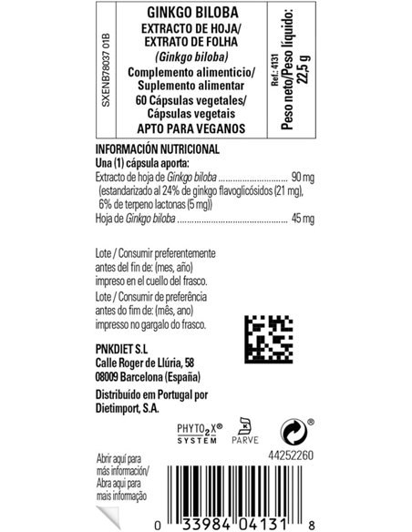 Ginkgo Biloba-Hoja-60Vegicaps de Solgar