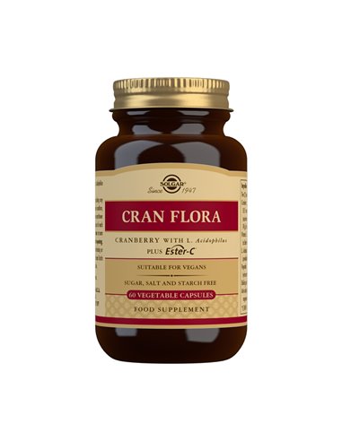 Cran Flora (Arándano Rojo, probióticos y EsterC®)  60 cápsulas vegetales Solgar