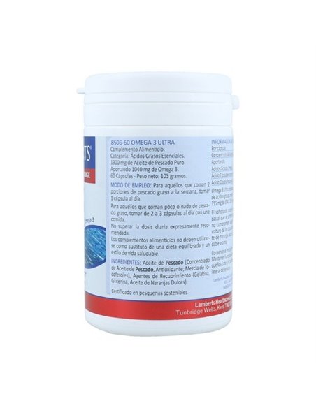 Omega 3 Ultra (Aceite de Pescado puro 1300 mg) 60 Caps. de Lamberts