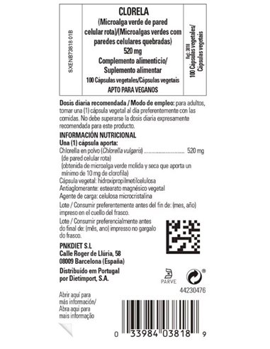 Chlorella (De Pared Celular Rota) 100Vegicaps de Solgar