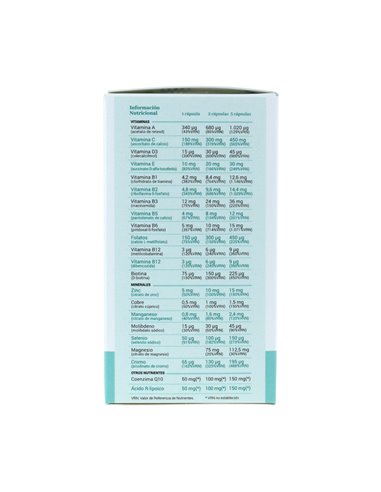 LCN CN Base - Multinutriente, Vitaminas y Minerales con Coenzima Q10 + Ácido R-Lipoico 120 Cap de LCN