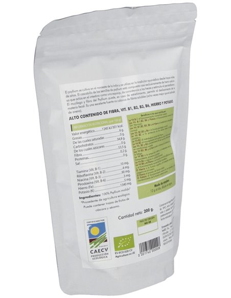 Psyllium Cascara 200Gr. Bio Sg S/A Vegan de Salud Viva