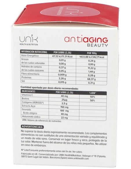 Unik Antiaging Beauty 30Sticks de Unik