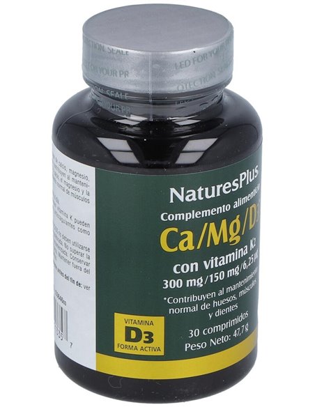 Calcio Magnesio D3 Con Vitamina K2 30 Comp de Natures Plus
