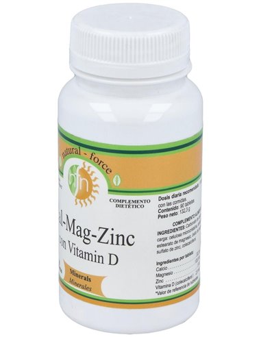 Cal Mag Zinc (Calcio-Magnesio-Zinc-Vit.D) 90Comp. de Nutri-Force