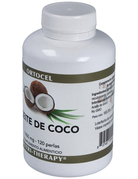 Aceite De Coco 1000Mg. 120Perlas de Ortocel Nutri-Therapy