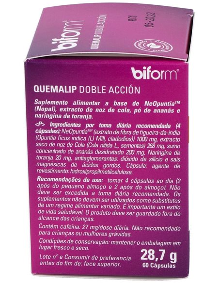 Quemalip Doble Acción  Envase 60 Cápsulas(15 Días) de Biform®