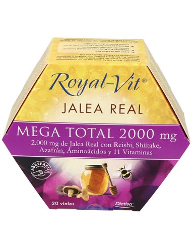Royal-Vit Mega Total  2000 Mg  Envase Que Contiene 20 Viales de Royal-Vit®