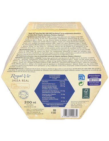 Jalea Real Royal Vit Bal-San Forte +Echina 20Amp de Dietisa (Dielisa)