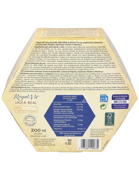 Jalea Real Royal Vit Bal-San Forte +Echina 20Amp de Dietisa (Dielisa)