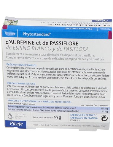 Phytostandard Espino Blanco-Pasiflora 30Comp. de Pileje