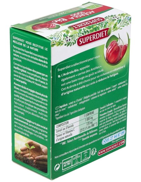 Acerola Bio 1000 24Comp.Masticables de Superdiet