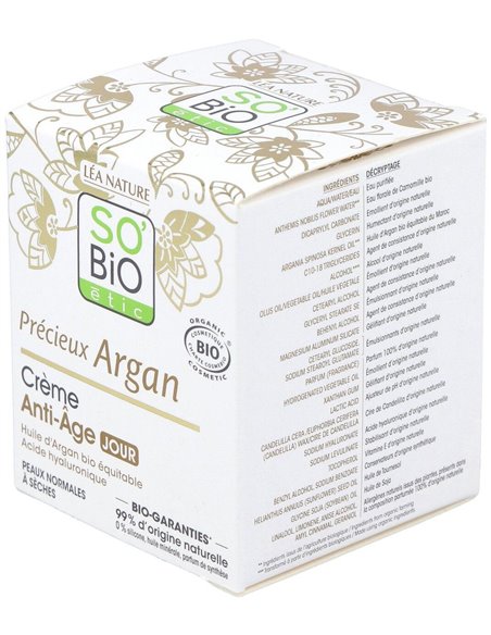 Crema De Dia Antiedad Hialuronico-Argan 50Ml. Bio de So´Bio Etic