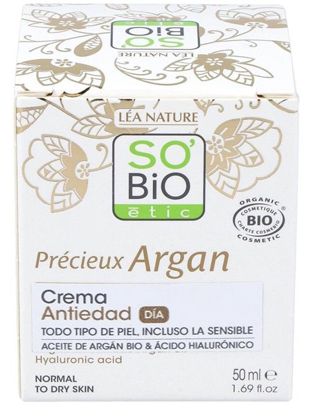 Crema De Dia Antiedad Hialuronico-Argan 50Ml. Bio de So´Bio Etic