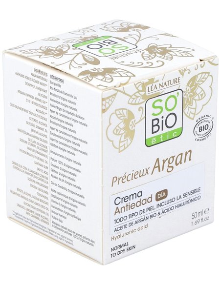 Crema De Dia Antiedad Hialuronico-Argan 50Ml. Bio de So´Bio Etic