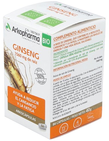 Ginseng 84Arkocapsulas. Bio de Arkopharma