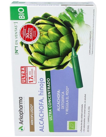 Arkofluido Alcachofa+Hinojo 20Amp. Bio de Arkopharma