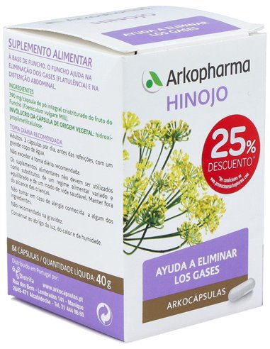 Hinojo 84Arkocapsulas. Bio Arkopharma