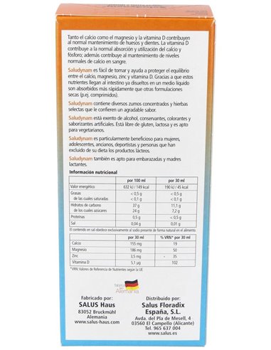 Saludynam Calcio+Magnesio 250Ml de Salus