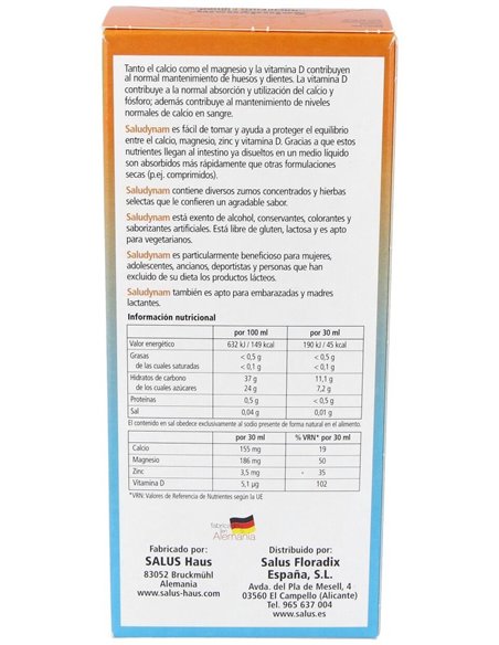 Saludynam Calcio+Magnesio 250Ml de Salus