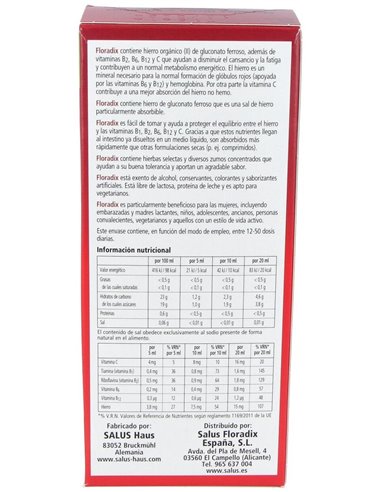 Floradix Hierro 250Ml de Salus