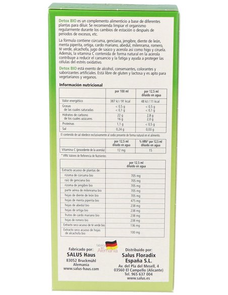 Detox Bio 250Ml. de Salus