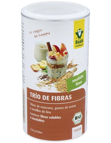 Trio De Fibras Manzana+Avena+Lino 210Gr. Bio Vegan de Raab Vitalfood