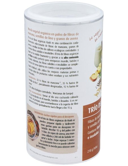Trío de Fibras polvo Raab bote 210 g de Raab Vitalfood