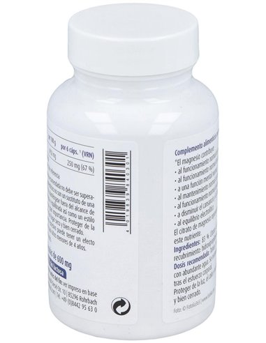 Magnesio citrato, 90 cápsulas de Raab Vitalfood