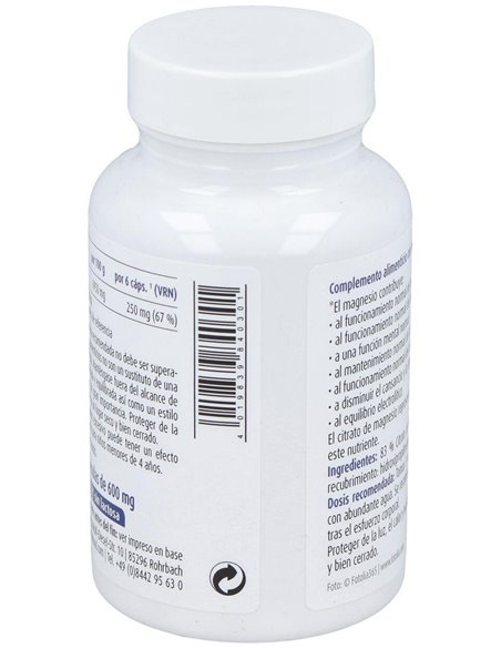 Magnesio citrato, 90 cápsulas de Raab Vitalfood