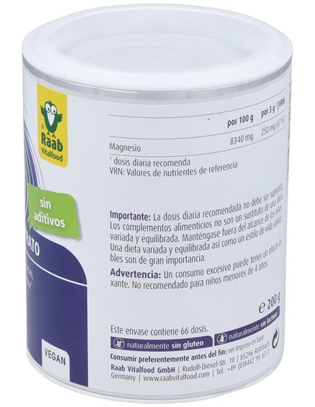 Citrato De Magnesio Polvo 200Gr. Sg Vegan de Raab Vitalfood