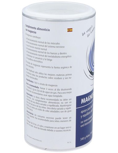 Magnesio Citrato polvo, bote 340g de Raab Vitalfood