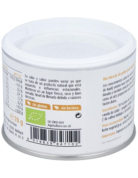 Cúrcuma bebida polvo Golden Latte, 70g de Raab Vitalfood