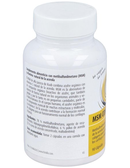 MSM con vitamina C cápsulas 630mg, bote 90ud de Raab Vitalfood