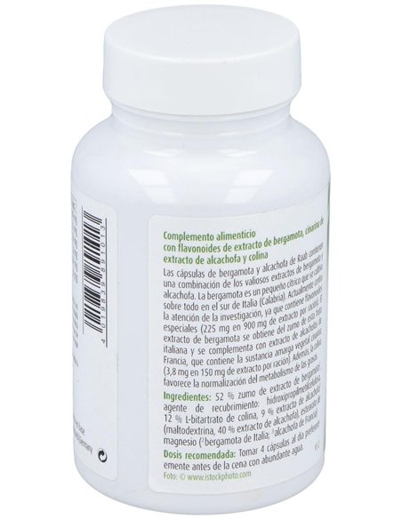 Bergamota y Alcachofa cápsulas 430mg, bote 100ud de Raab Vitalfood