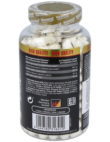 Weider Bcaa + L-Glutamina 180Cap. de Weider